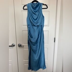 Hello Molly Satin Blue Maxi Dress
